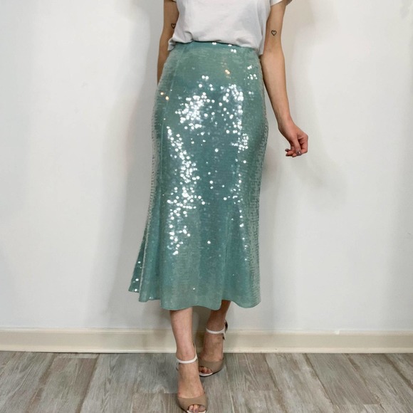 Veronica Beard Dresses & Skirts - NWT VERONICA BEARD Abigail sequin midi skirt sea foam green mermaid 2190